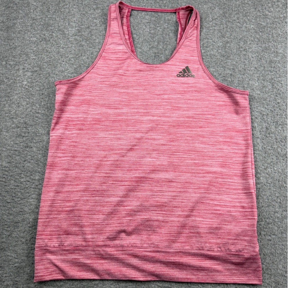 Adidas Climalite Women's XS Pink Heathered Racerback Training Tank Top Workout‎